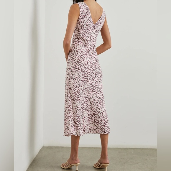 Rails Audrina Dress Midi Pink Static Leopard Pull On V-neck Size Large - Picture 2 of 11